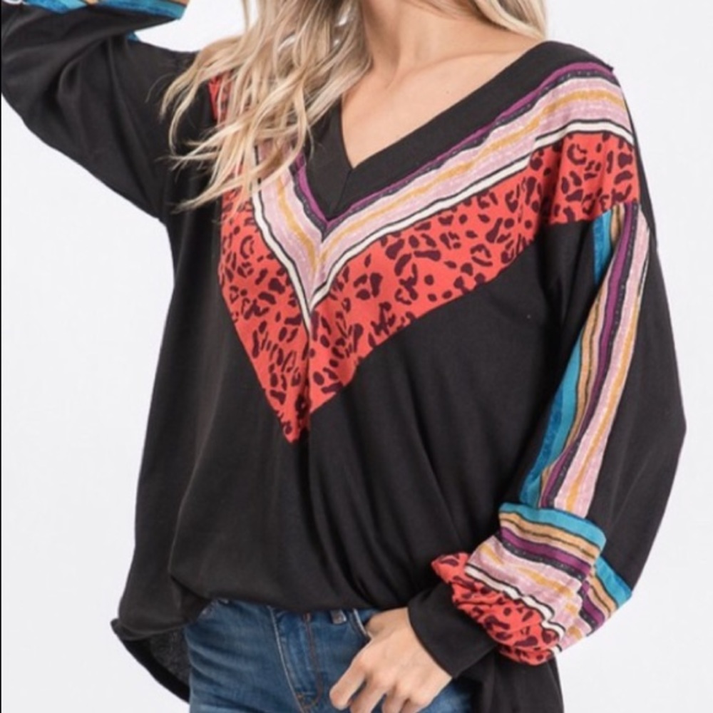 Bishop sleeve leopard print top - Picture 4 of 6